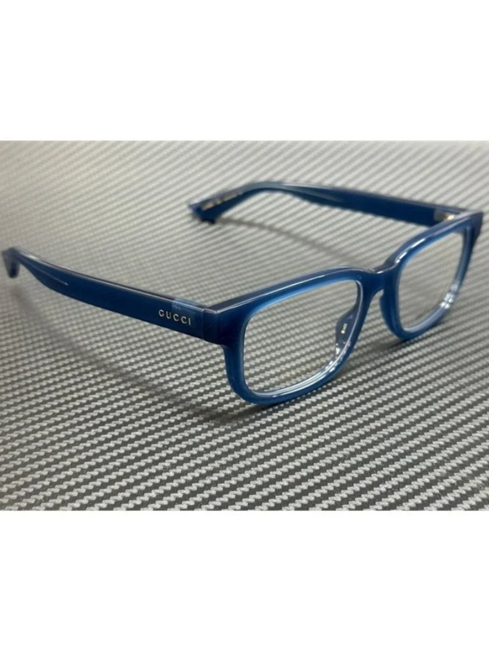 New Gucci Men Blue Transparent Eyeglasses 53-18-145